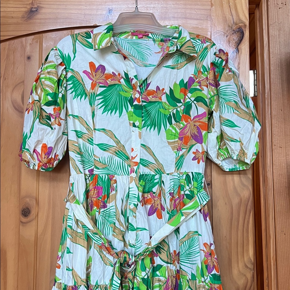 Flying tomato you know me so well poplin midi tropical Shirtdress - Picture 4 of 15